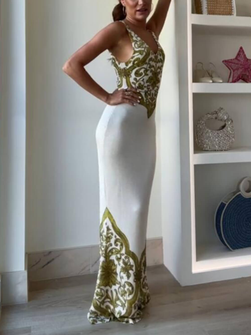 Floral Print V-Neck Cami Dress