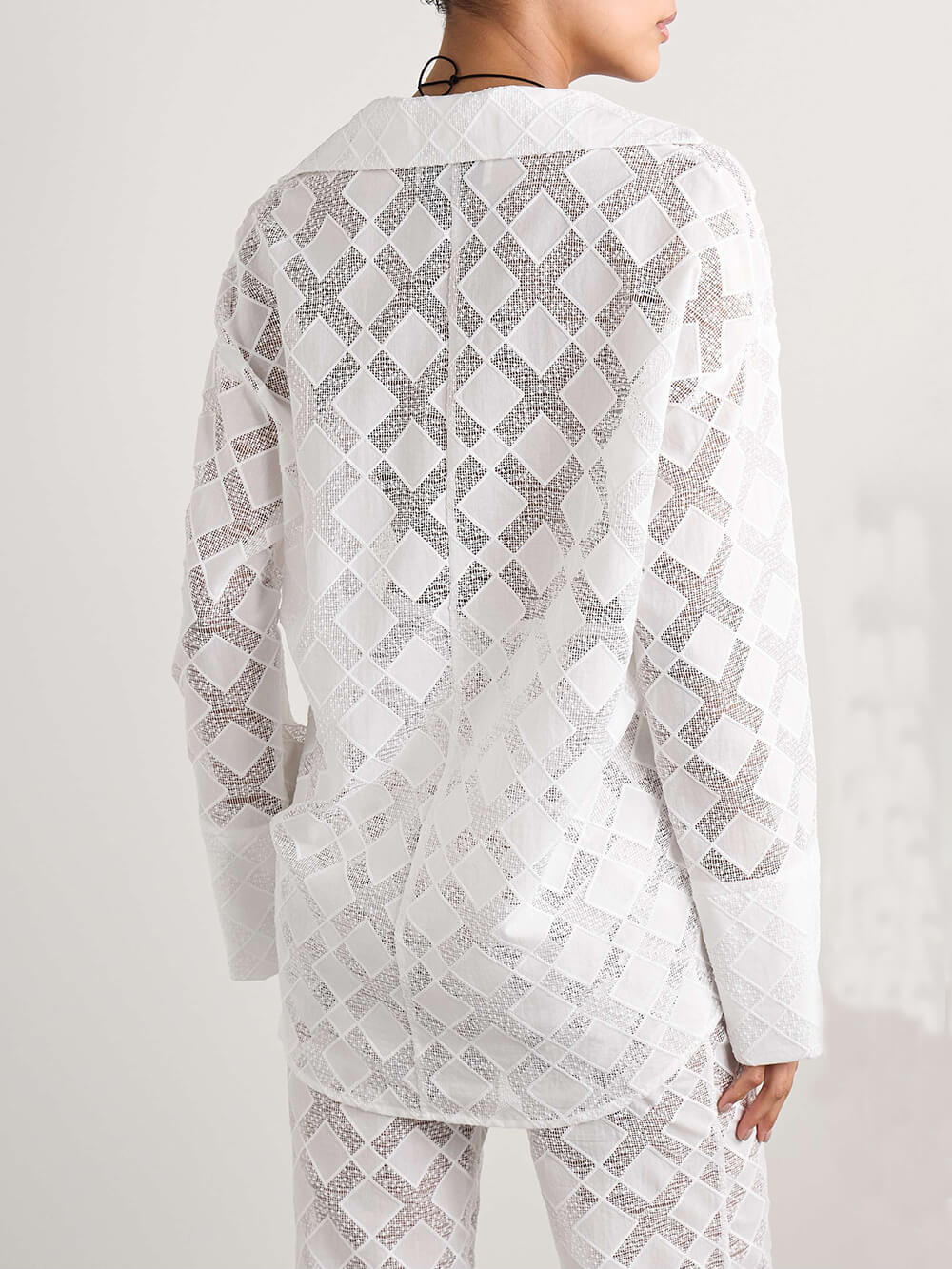 Lace Detail Wide-Leg Pants