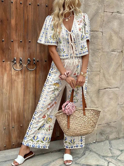 High Waist Floral Two Piece Set