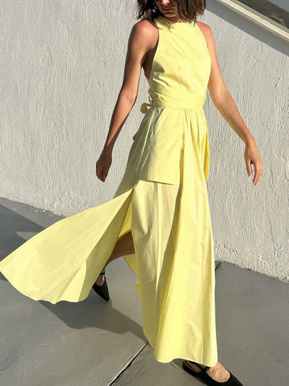 Strapless Square Neck Tie Dress