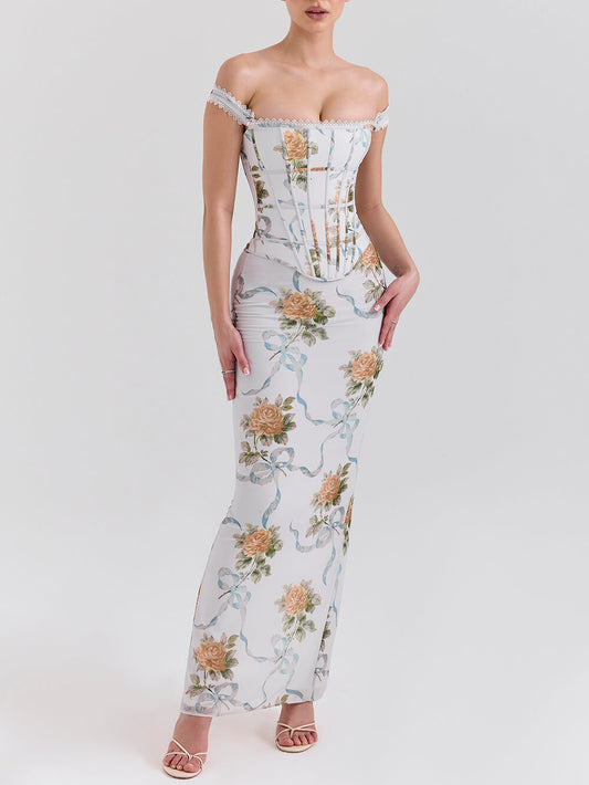 Vintage Floral Oil Painting Bodycon Dress