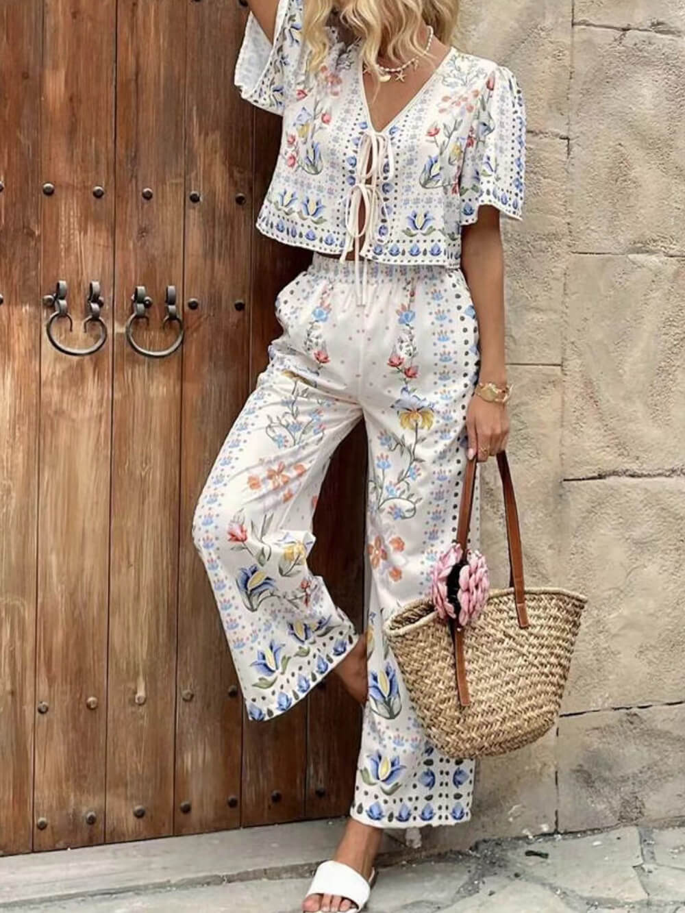 High Waist Floral Two Piece Set