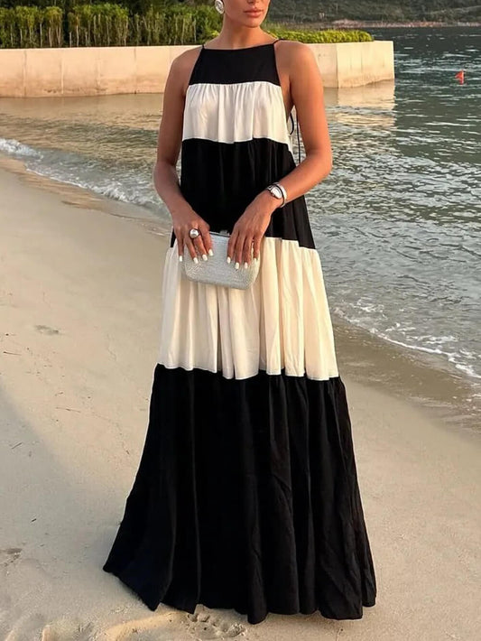 Sleeveless Waist-Tied Maxi Dress