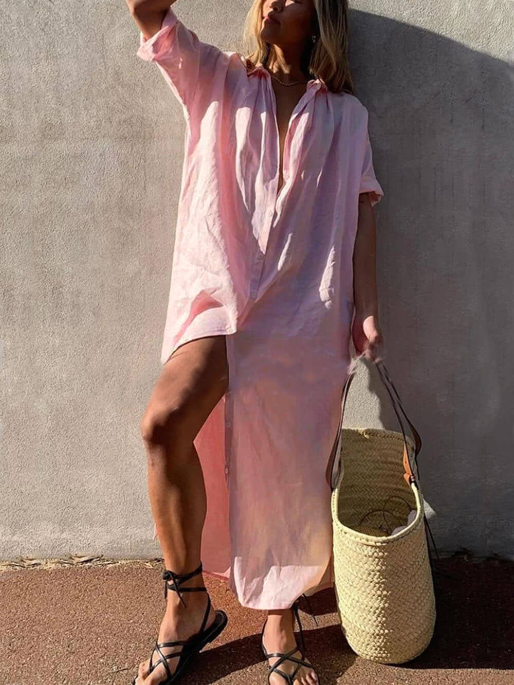 Casual Long Sleeve Shirt Dress