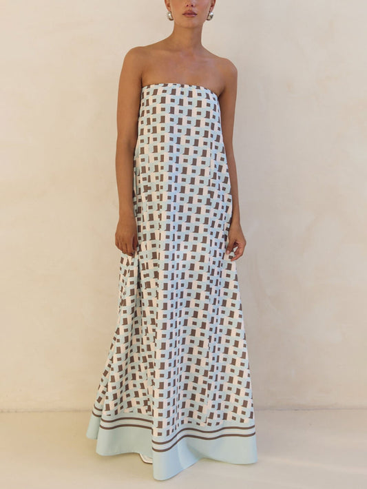 Sexy Strapless Off-Shoulder Floral Dress