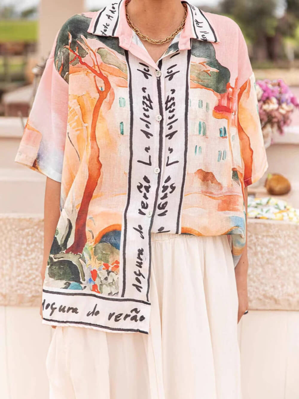 Casual Print Short Sleeve Shirt