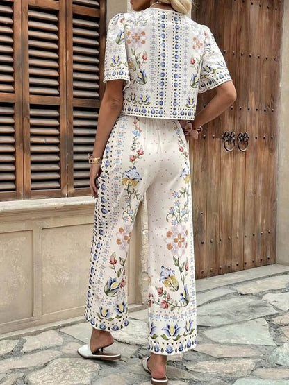 High Waist Floral Two Piece Set