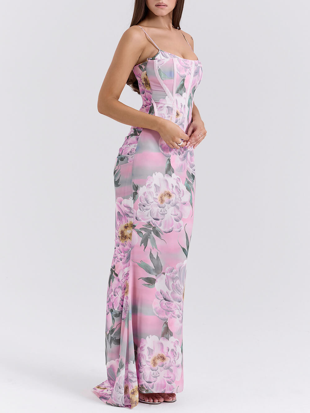 Floral Sexy Fitted U-Neck Cami Dress