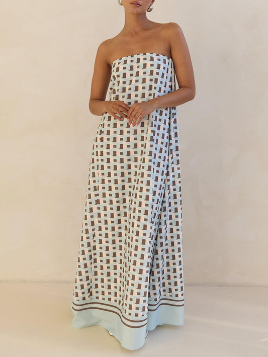 Sexy Strapless Off-Shoulder Floral Dress