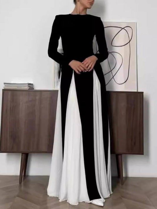 Colorblock Bodycon Long Sleeve Dress