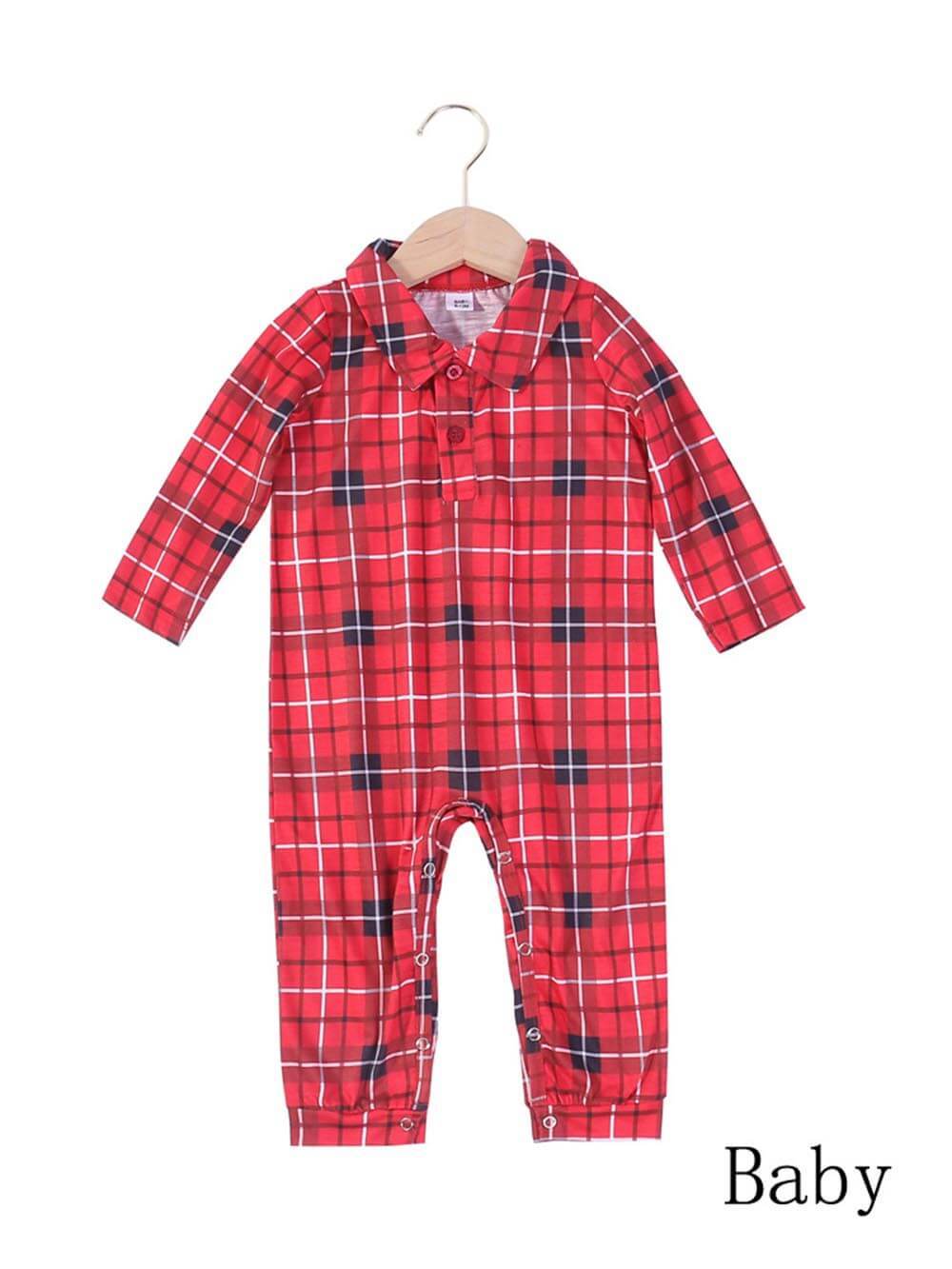 Plaid Print Matching Family Christmas Pajamas