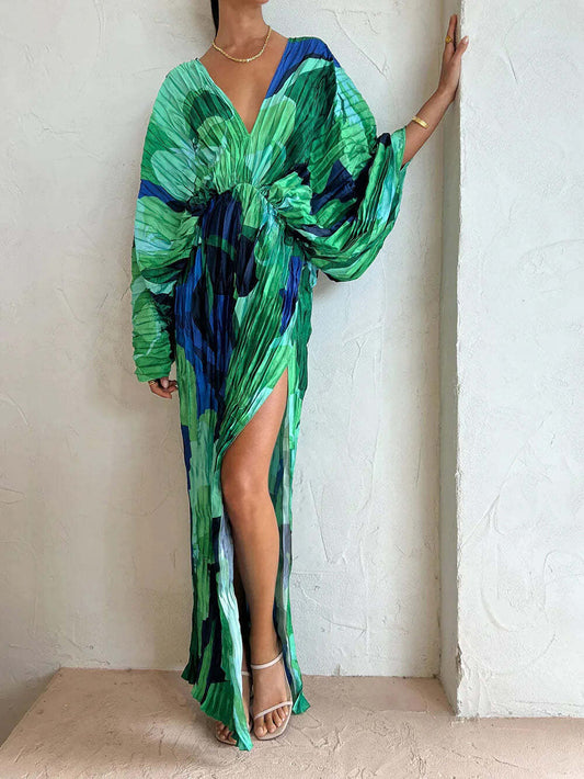 Pleated Casual Loose Resort Dress