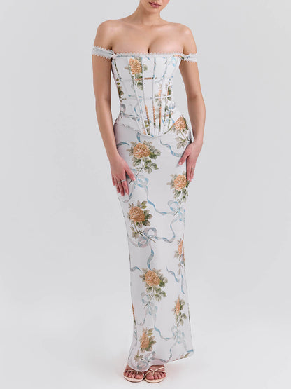 Vintage Floral Oil Painting Bodycon Dress