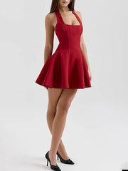 Halterneck Bow Elegant Mini Dress