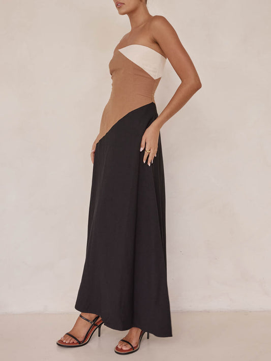 Asymmetrical Color-Blocked Dress