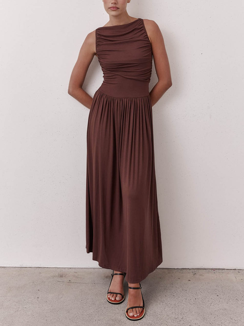 Elegant Fitted Pleated Dress