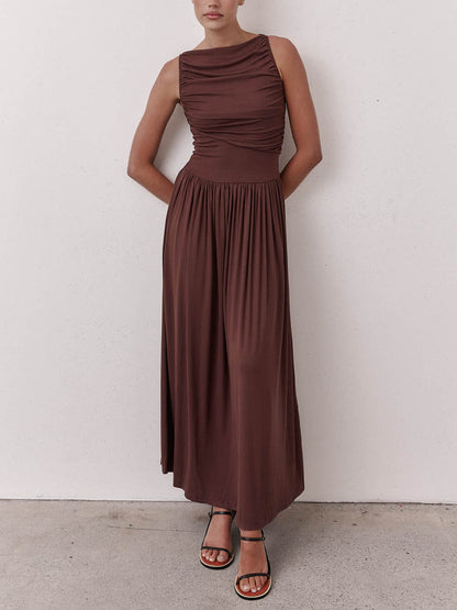 Elegant Fitted Pleated Dress