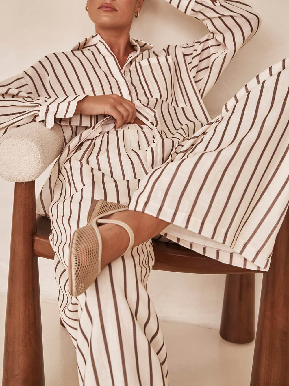 Striped Patchwork Shirt Set