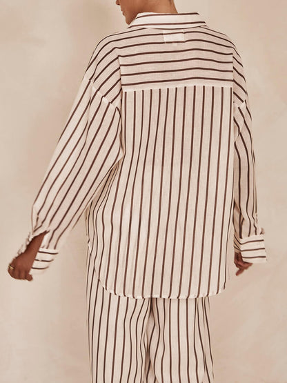 Striped Patchwork Shirt Set
