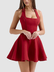 Halterneck Bow Elegant Mini Dress