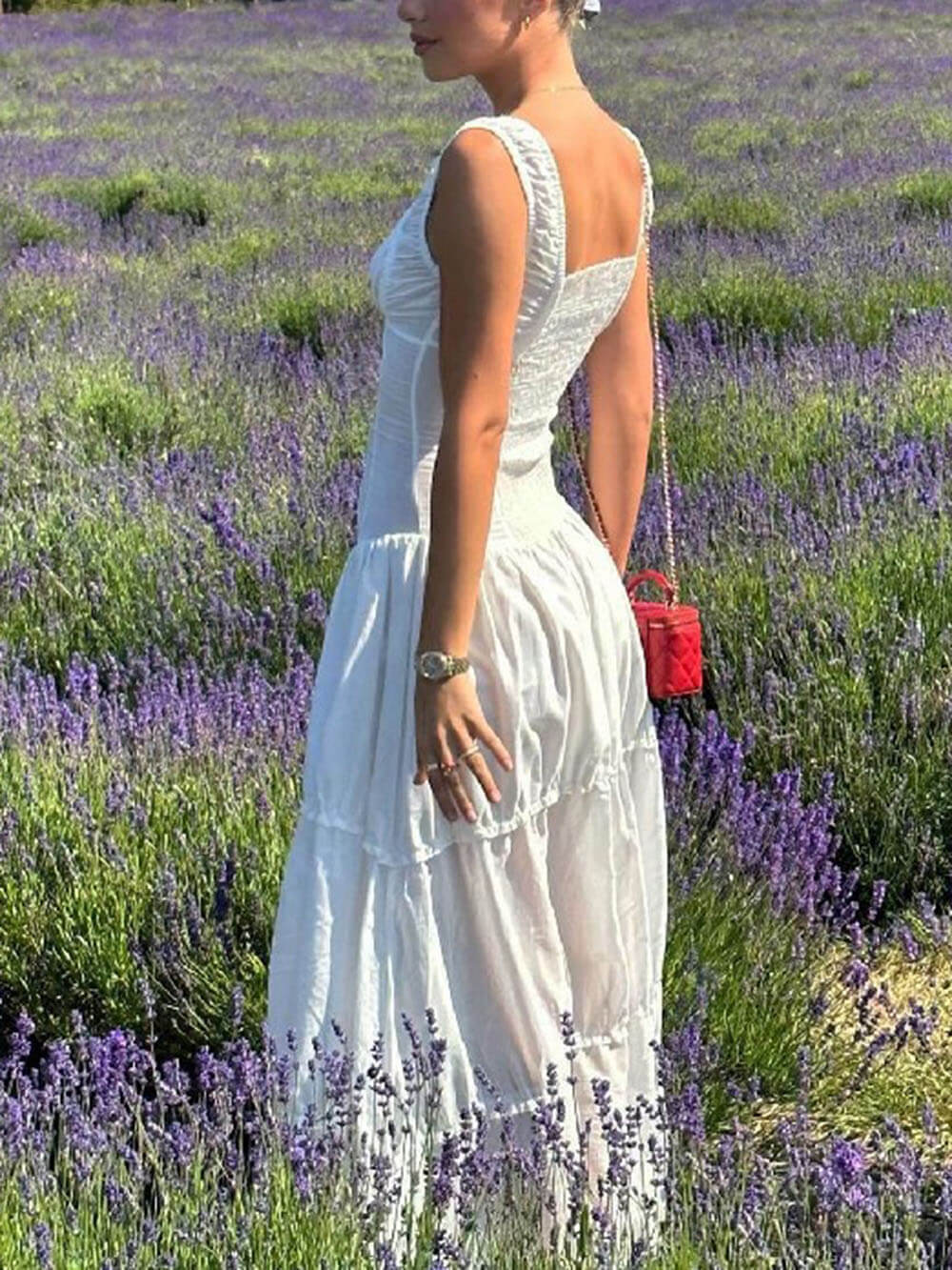 French-Inspired Square Neck Bodycon Cami Dress