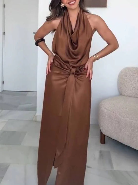 Halter Neck Midi Dress