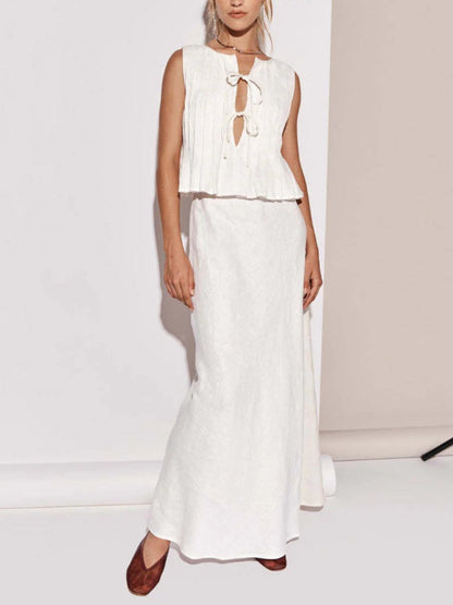 Pleated Sleeveless Vest Top