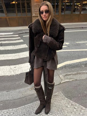 Faux Fur Patchwork Jacket