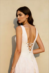 Plunge Back Tie Slip Dress