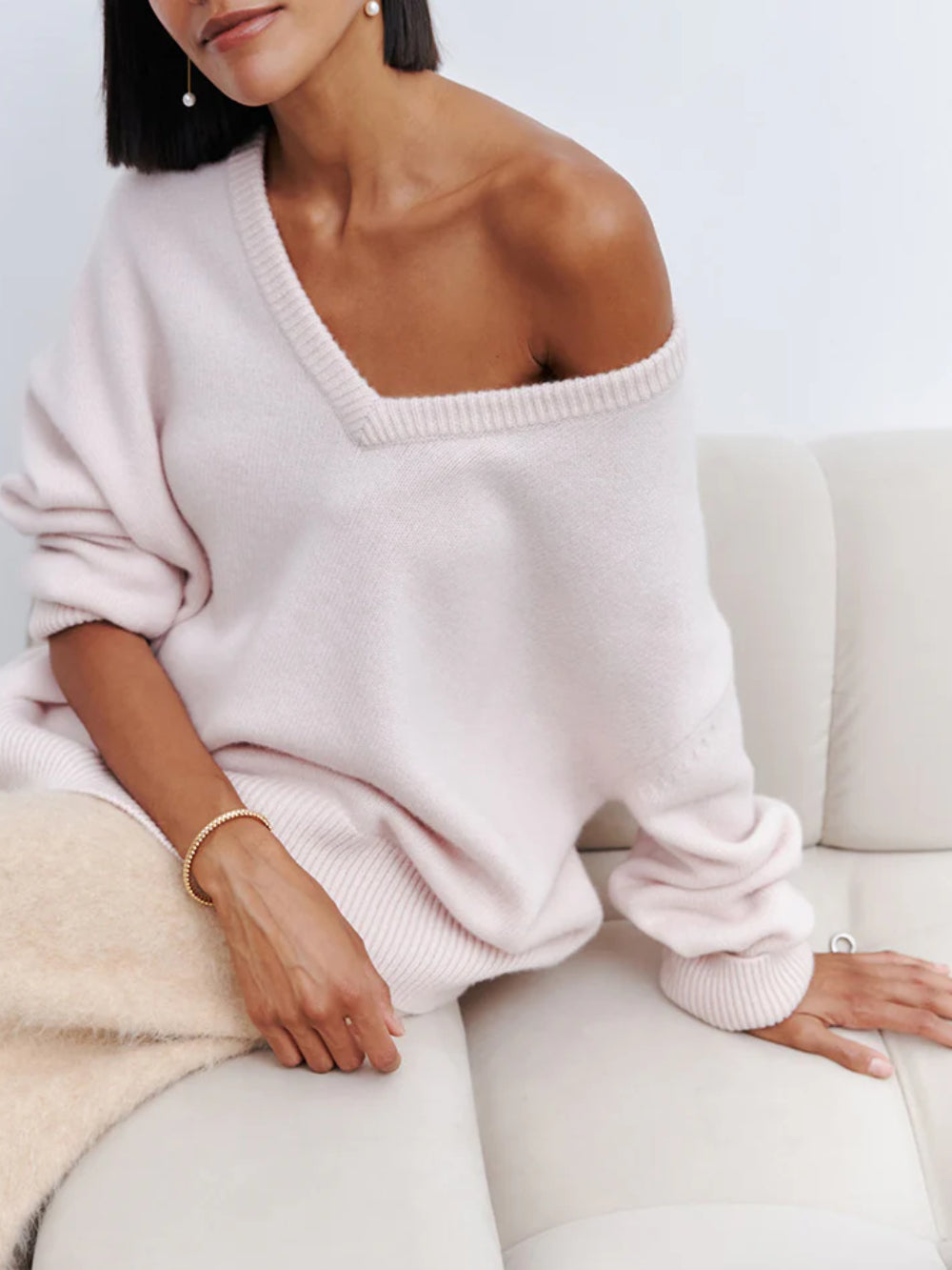 V-Neck Knit Sweater