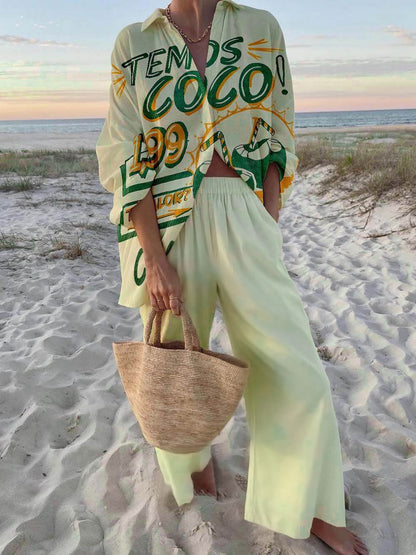 Printed Casual Vacation Set