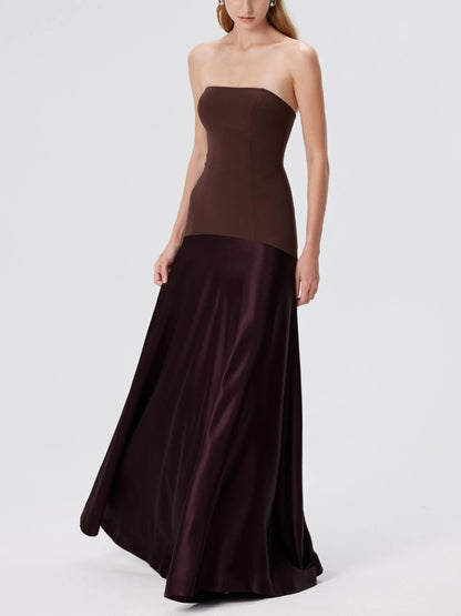 Strapless Sleeveless Fitted Solid Dress