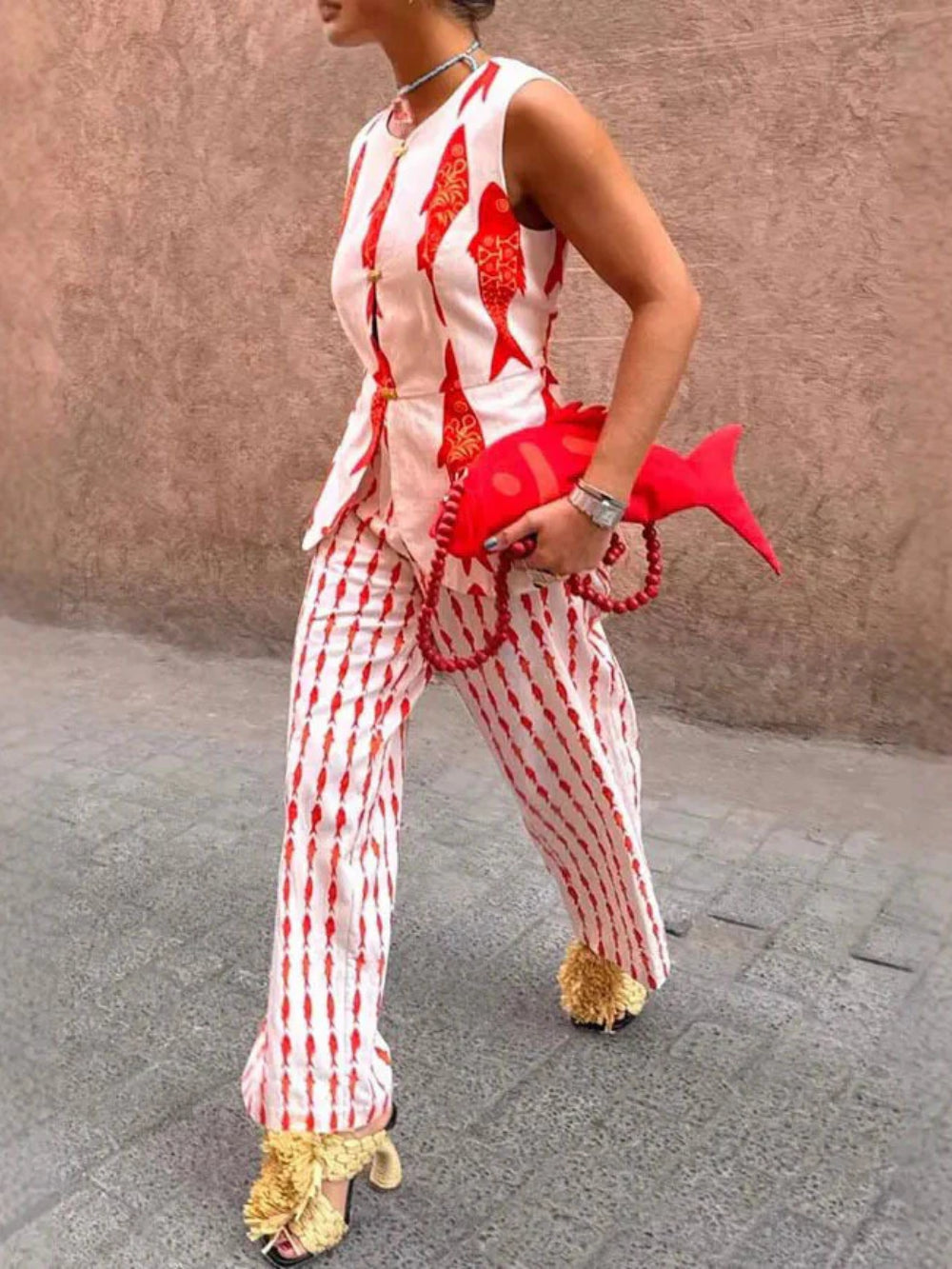 Lucky Fish Print Tank Top