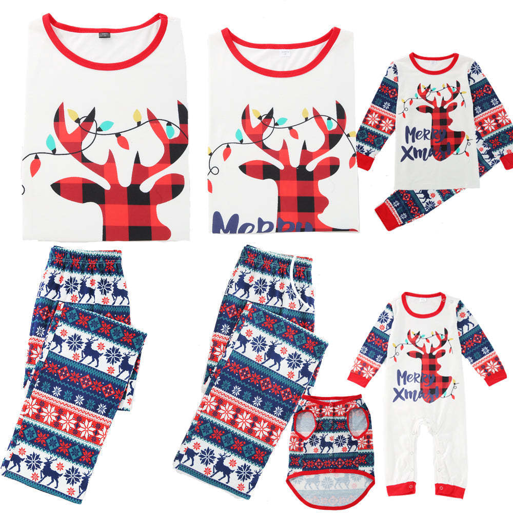 Christmas Deer Family Pajama Set(with Pet Dog Clothes)