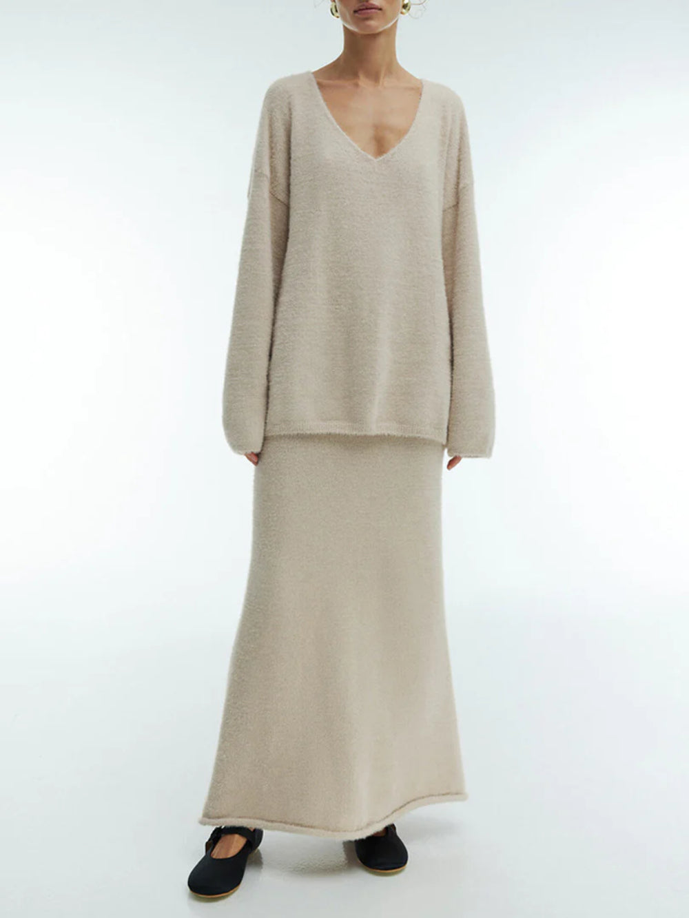 Imitation Mink Knitted Two-piece Set