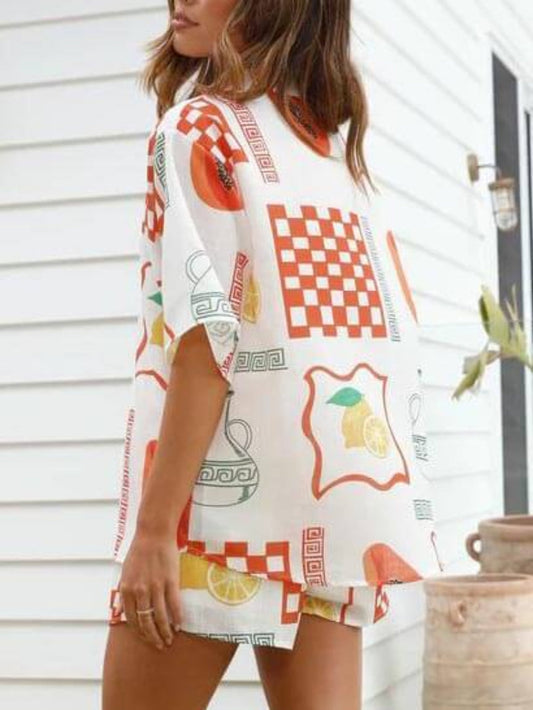 Ethnic Style Shirt Shorts Set