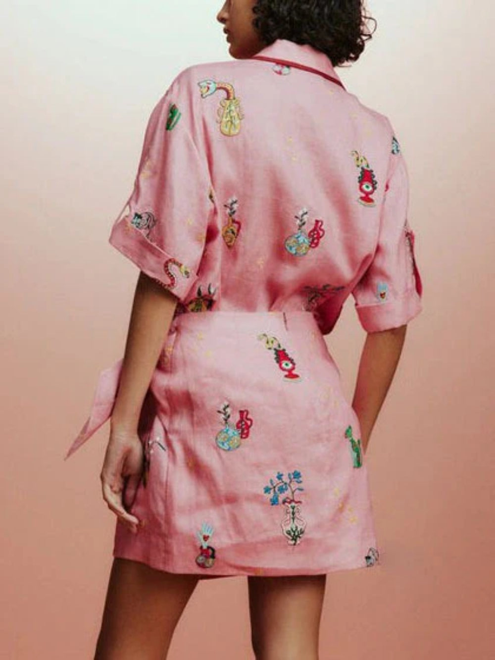 Printed Shirt Collar Set