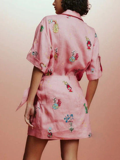 Printed Shirt Collar Set