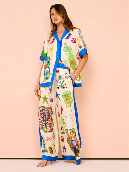 Color Block Print Vacation Set