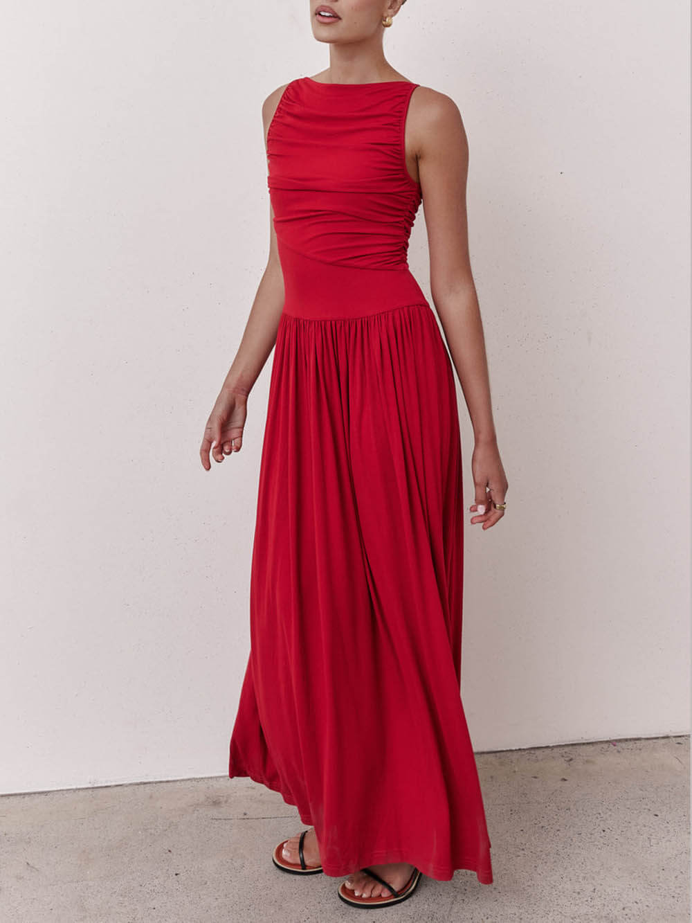 Elegant Fitted Pleated Dress