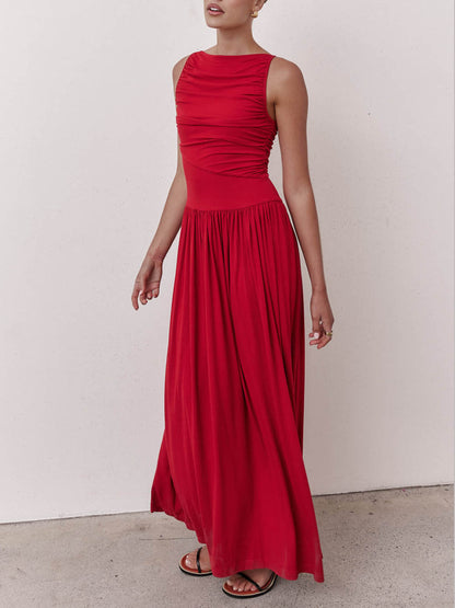 Elegant Fitted Pleated Dress
