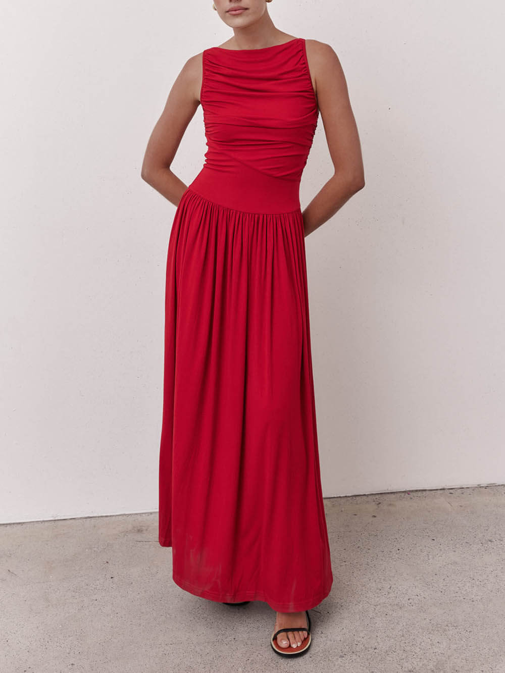 Elegant Fitted Pleated Dress