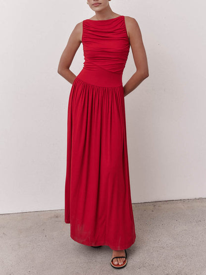 Elegant Fitted Pleated Dress