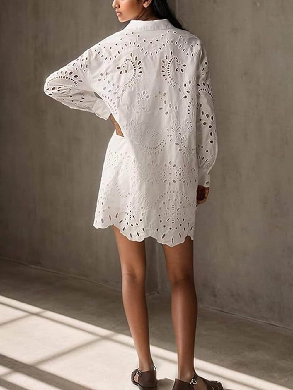 Embroidered Hollow Loose Shirt