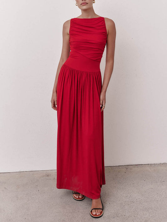 Elegant Fitted Pleated Dress
