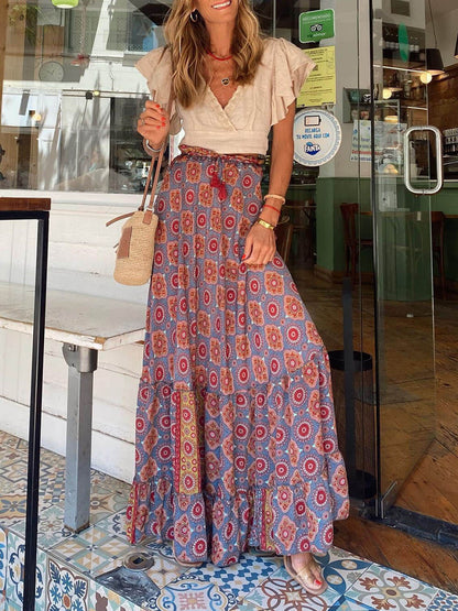 Bohemian Print Maxi Skirt