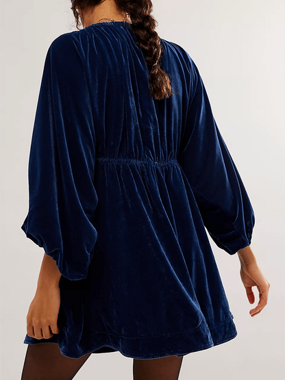 Velvet V-Neck Dress