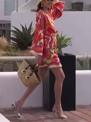 Unique Printed Mini Dress