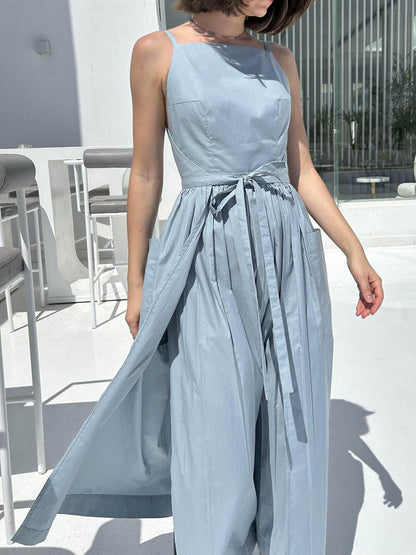 Strapless Square Neck Tie Dress