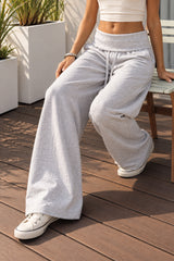 Foldover Waist Relaxed Wide Leg Pants